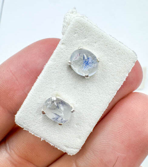 Dumortierite Earrings (Sterling Silver)