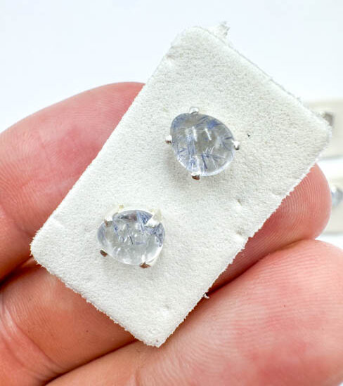 Dumortierite Earrings (Sterling Silver)