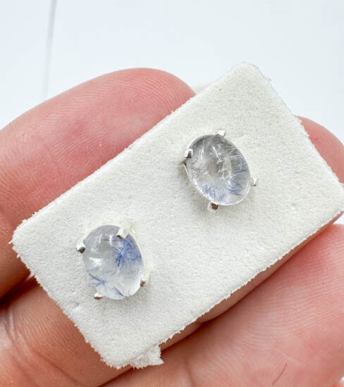 Dumortierite Earrings (Sterling Silver)