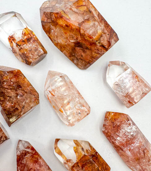 Fire Hematoid Quartz Polished Points