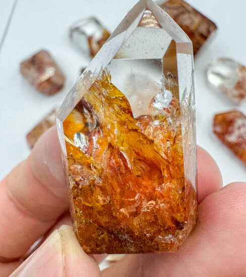 Fire Hematoid Quartz Polished Points