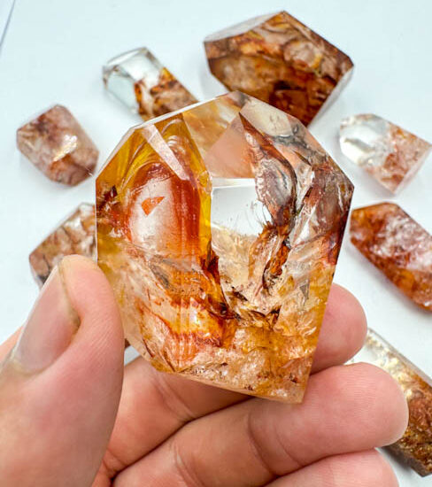 Fire Hematoid Quartz Polished Points