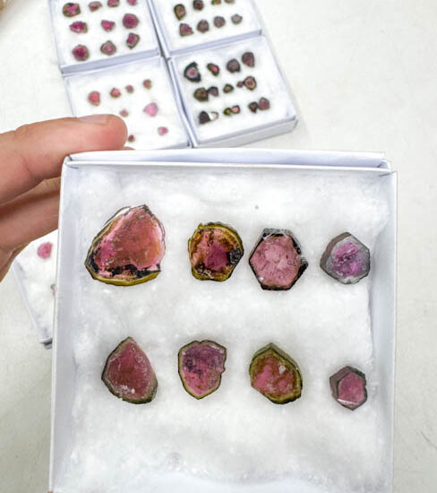 Watermelon Tourmaline Slices (8 pieces lot)