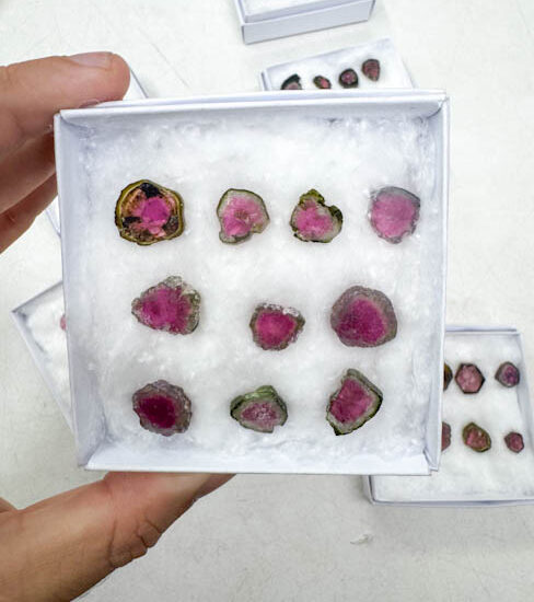 Watermelon Tourmaline Slices (10 pieces lot)