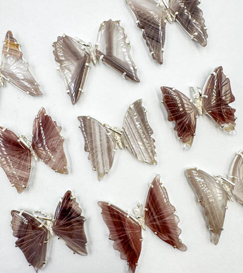 Lithium Quartz Butterfly Pendant (Sterling Silver)