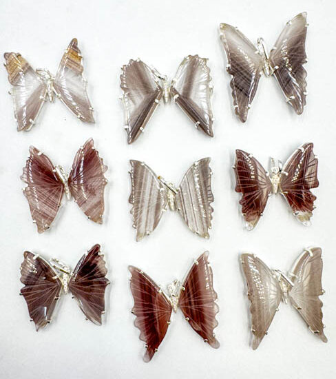 Lithium Quartz Butterfly Pendant (Sterling Silver)