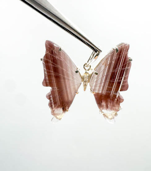 Lithium Quartz Butterfly Pendant (Sterling Silver)