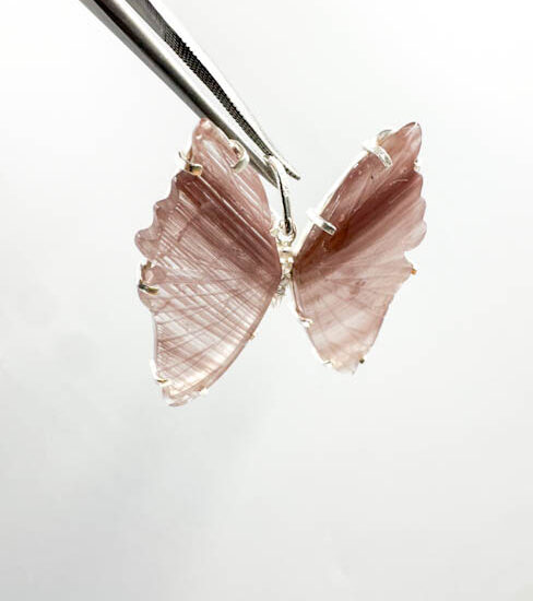 Lithium Quartz Butterfly Pendant (Sterling Silver)