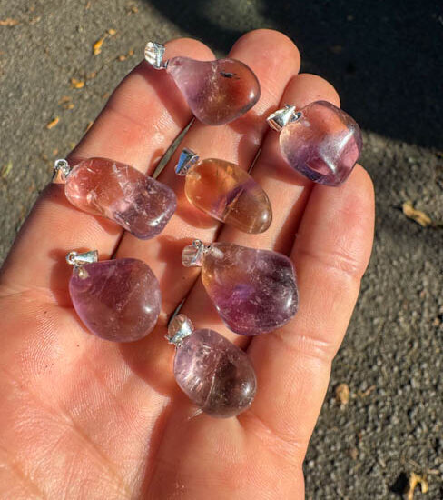 Ametrine Tumbled Pendants (Sterling Silver)