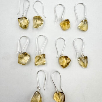 High Grade Tumbled Citrine Earrings (Sterling Silver)