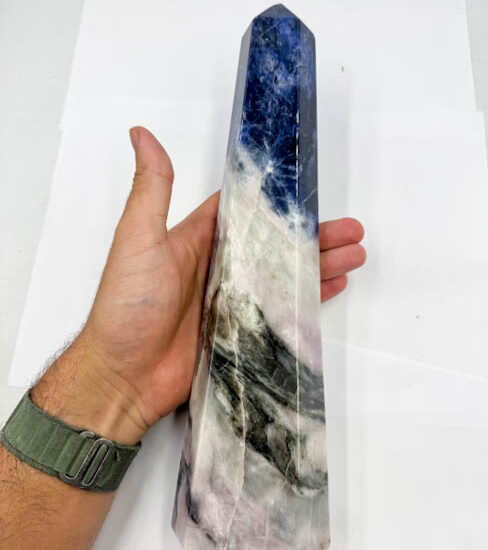 UV Reactive Pink Sodalite Tower (1.52kg piece)