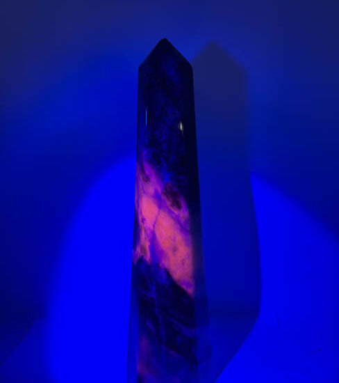 UV Reactive Pink Sodalite Tower (1.52kg piece)
