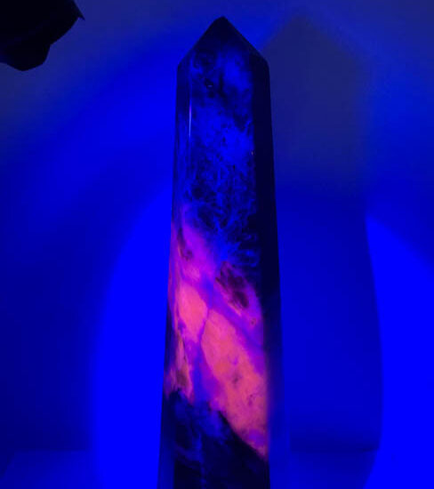 UV Reactive Pink Sodalite Tower (1.52kg piece)