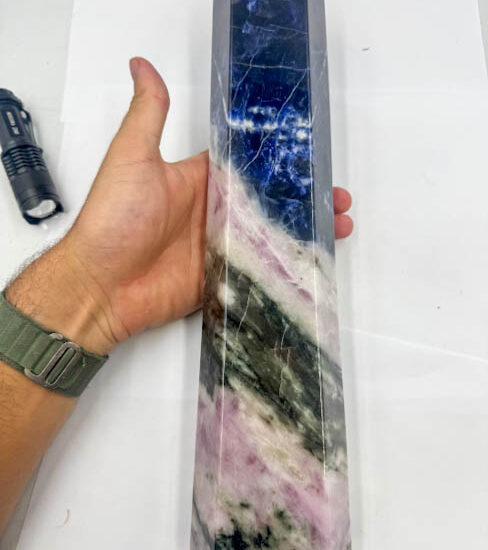 UV Reactive Pink Sodalite Tower (2.52kg piece)
