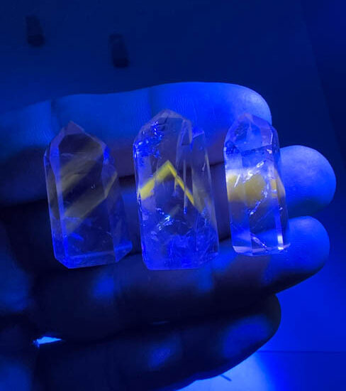 Powellite Ametrine Polished Points - Mini (UV Reactive)