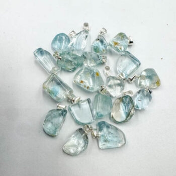 Blue Topaz Tumbled Pendants (Sterling Silver)