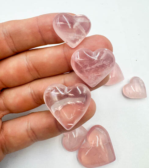 High Grade Rose Quartz Hearts - Mini