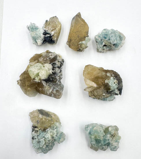 Natural Citrine w/ Aquamarine & Tourmaline (7 Pieces Lot)