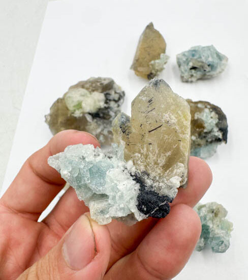 Natural Citrine w/ Aquamarine & Tourmaline (7 Pieces Lot)