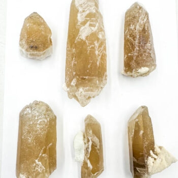 Natural Citrine Wands w/ Albite (6 pieces lot)