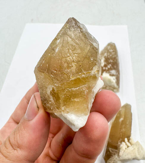 Natural Citrine Wands w/ Albite (6 pieces lot)