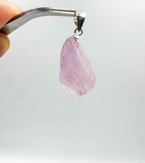 Kunzite Tumbled Pendants (Sterling Silver)