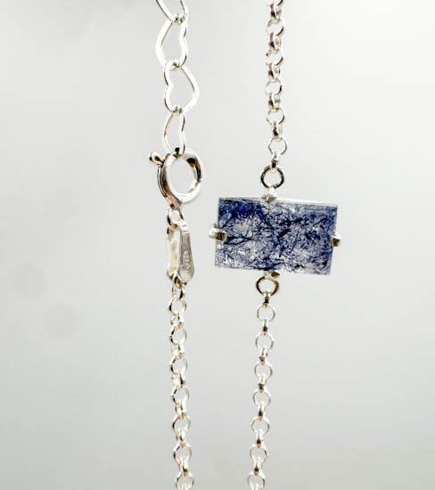 Dumortierite 1-Stone Bracelet (Sterling Silver)