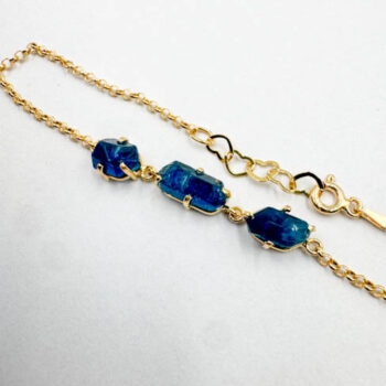Apatite 3-Stone Bracelets (Gold Plated 925 Silver)