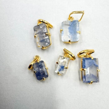 Dumortierite Pendants (Gold Plated 925 Silver)