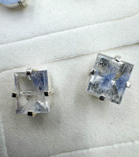 Dumortierite Earrings (Sterling Silver)