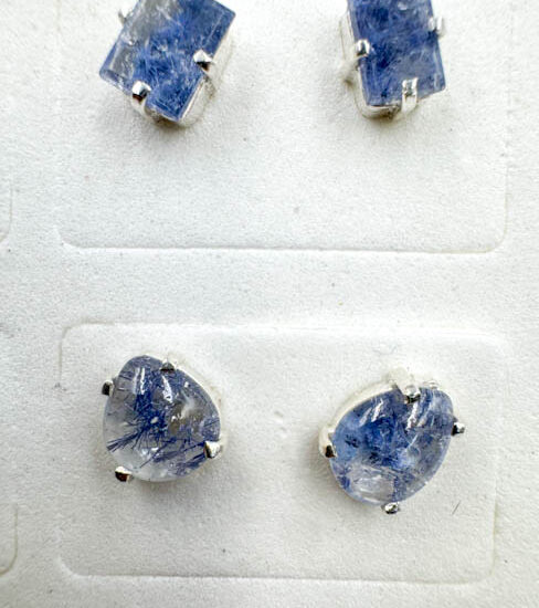 Dumortierite Earrings (Sterling Silver)