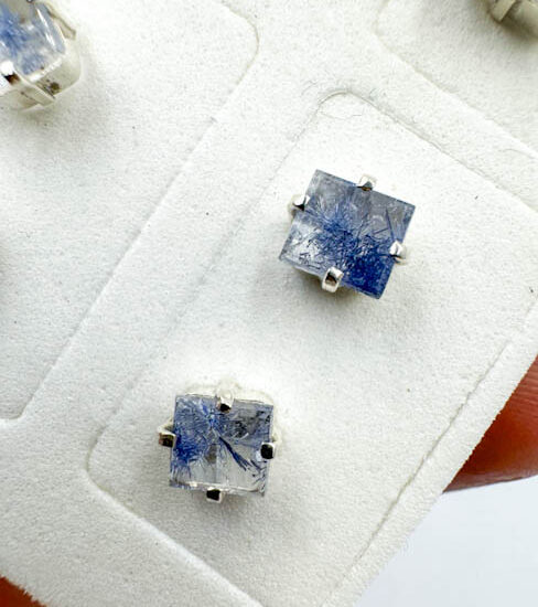 Dumortierite Earrings (Sterling Silver)