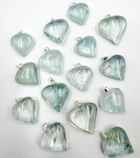 Blue Topaz Hearts Pendants (Sterling Silver)