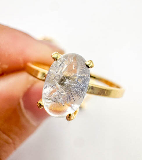 Dumortierite Rings (Gold Plated Sterling Silver)
