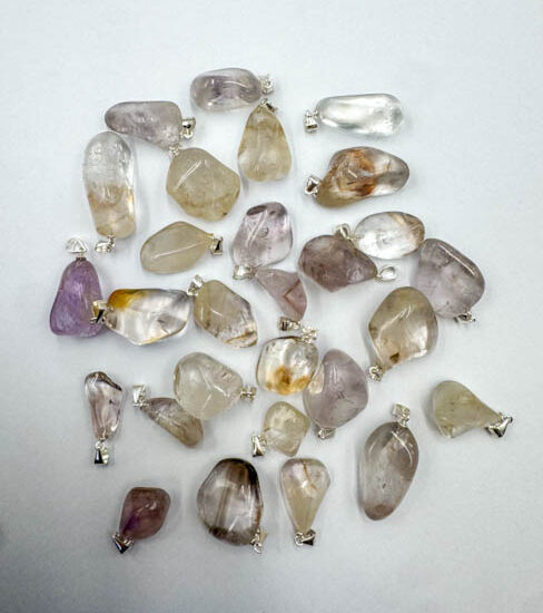Amethyst Tumbled Silver Pendants (UV Reactive)
