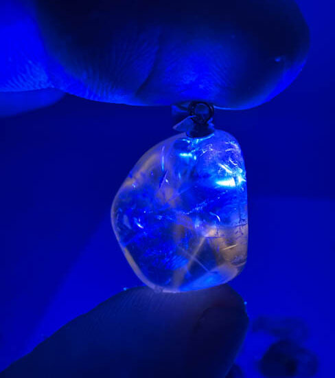 Amethyst Tumbled Silver Pendants (UV Reactive)
