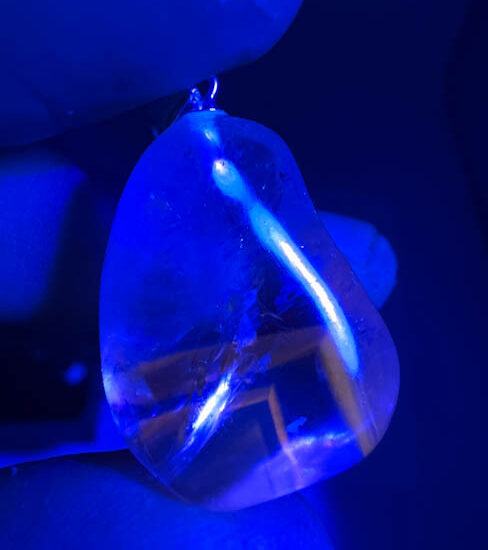 Amethyst Tumbled Silver Pendants (UV Reactive)