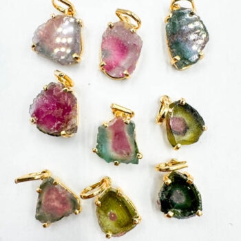 Watermelon Tourmaline Rings 2-Stone (Sterling Silver)