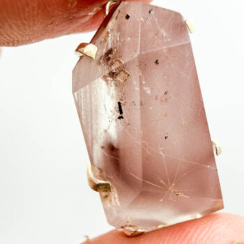 Lithium Quartz w/ Rutile Pendant (925 Sterling Silver)