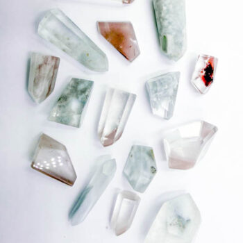 Lithium Quartz & Blue Tara Polished Free Forms (15pcs Lot)