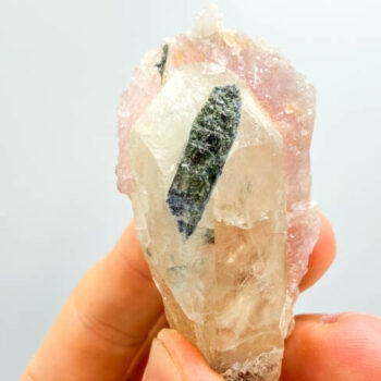 Crystallized Rose Quartz w/ Tourmaline Speciemen (47gr piece)